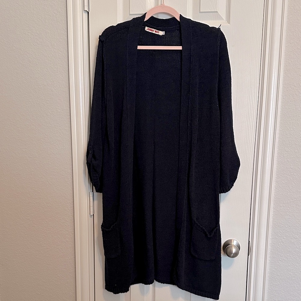 Johnny Was Midnight Open-Front Cardigan